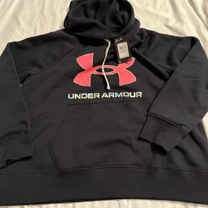 Under Armour Mujer Rival Polar Rosa Caliente Logo Sudadera con Capucha Suelta Talla 1X Negra - Imagen 1 de 6