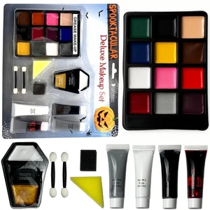 Halloween Schminkset Grusel Hexe Zombie Vampir Kunstblut Körper Gesichtsfarben Set - Bild 1 von 3