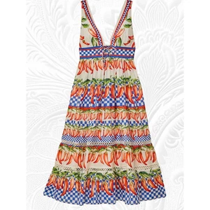 Farm Rio Midikleid neu mit Etikett cremeweiß Picknick Paprika Ainika Gr. L, Gr. 8 - Bild 1 von 11