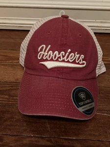 Indiana Hoosiers Hat Cap Red Snap Back Trucker Adjustable Top Of The World NCAA - Picture 1 of 6
