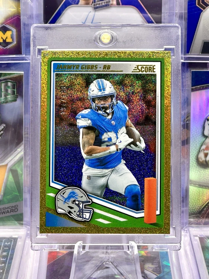 2025 Score Gold Sparkle 闪耀全息 /499 SP #33 Jahmyr Gibbs 底特律狮子会 — 第 1/2 张图片