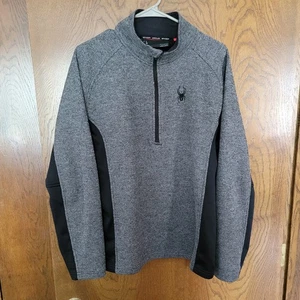 Spyder Men's Half Zip Pullover Top Sz. Large Black - Picture 1 of 3