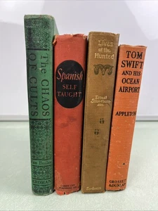 Vintage Hardcover Book Lot Cults Spanish Tom Swift Coffee Table Books - Imagen 1 de 20