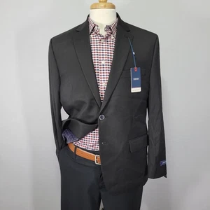 IZOD Men's Sport Coat Blazer ISAAC Two Button Black Poly Blend NEW 42S - Picture 1 of 15