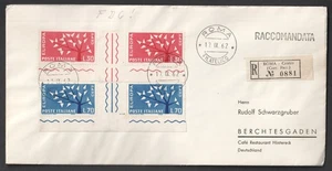 Italy 1962 Europa Gutter Pair FDC. Rome Registered First Day Cover - Picture 1 of 3