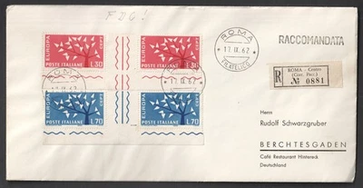 Italy 1962 Europa Gutter Pair FDC. Rome Registered First Day Cover - Image 1 of 3