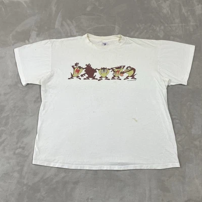 VTG Tasmanian Devil T-Shirt Mens XL Taz 1993 Warner Bros Single Stitch *STAINED* - Image 1 of 4