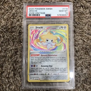 PSA 10 MINT - Pokémon TCG Jirachi Vivid Voltage 119/185 Holo Amazing Rare - Picture 1 of 2