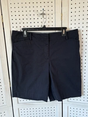 Pantalones Cortos Talbots Perfect Sarga Mujer’s 12 Negro Bermudas Chino Caqui Foto 1 de 4