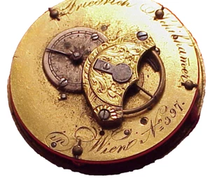 VERGE FUSEE 32MM FRIEDRICH SCHILHAMER IN WIEN No.397 TASCHENUHRWERK - Bild 1 von 13