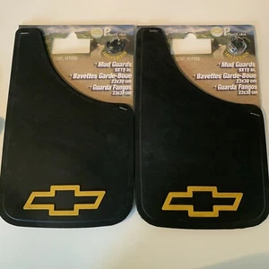 NOS Plasticolor Chevy Gold Bowtie Mud Flap Guards Set of 4 Chevrolet 9x15 NEW - Foto 1 di 8