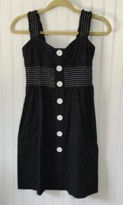 Vestido RUBY ROX Juniors Talla 7 Negro Blanco Lunares Sin Mangas Hecho en EE. UU. Foto 1 de 4