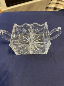 Lead Crystal Double Sugar Packet Caddy Bowl Elegant Shannon Godinger. DC 7 - Picture 1 of 9