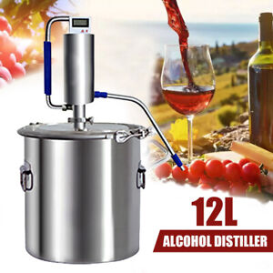 12L Casa Distillatore Acqua Vino Oli Essenziali Alambicco Acciaio Inox DHL