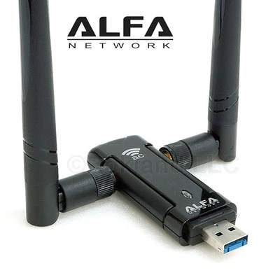 Alfa AWUS036AC 802.11ac AC1200 USB WiFi Wireless Adapter DUAL BAND dual antennas - Image 1 of 4