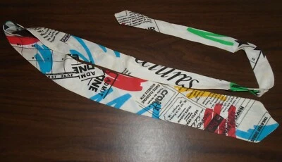 Мужской винтажный узкий хлопковый галстук 1980-х новинка французский кинотеатр длина 54 дюйма новый из старых запасов - Изображение 1 из 4