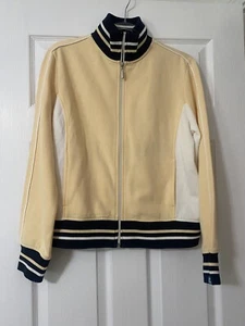 Vintage Fuda Women’s Yellow W Black And Ivory Sweat-Track Jacket Size Large - Picture 1 of 9