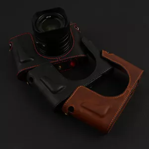 Rindslederhülle für Leica Q QP inkl. optionaler Halbtasche, Objektivdeckelabdeckung - Bild 1 von 9