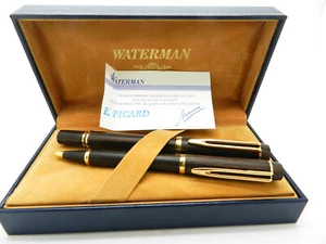 Waterman 100 Macassar Wood Fountain Pen with Matching Ballpoint - Picture 1 of 10
