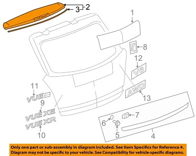 Used Deck Lid fits: 2009 Saturn Vue w/spoiler Grade A Foto 1 de 2
