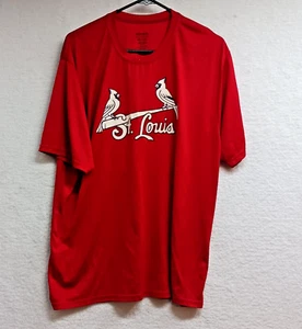 St. Louis Cardinals T-Shirt Moisture Management Adult 2XL Red August Sportswear - Picture 1 of 11