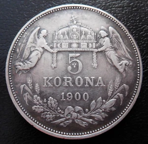 HUNGARY / SILVER 5 KORONA / 1900 K-B - Picture 1 of 2