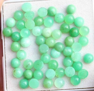 36.80 Ct Natural Australia Chrysoprase Loose Gemstone Round Cabochon 5 mm - Picture 1 of 3