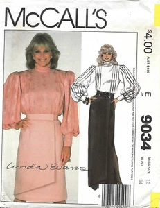 McCall's 9034 Pleated Blouse w Balloon Sleeve, Skirt & Overskirt Sz 12 DYNASTY - Picture 1 of 5