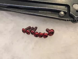 Juego de tornillos rojos translúcidos para cuchillo de puerro Kershaw 1660 Framelock - juego de 7 piezas - Imagen 1 de 11