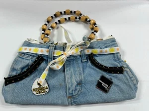 Handmade Georgia Tech Denim Jean Purse Bag Yellow Jackets - Picture 1 of 9