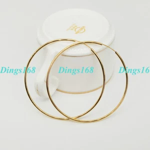 18K Yellow Gold Filled Tarnish-Free 2.76" eXtra-Large THIN Endless Hoop Earrings - Picture 1 of 2