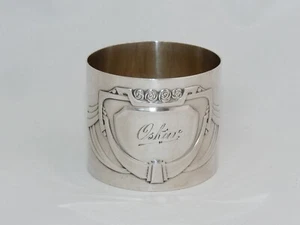 antiker Serviettenring Name "Oskar" 800 Silber Jugendstil Gebr. Köbelin Döbeln - Bild 1 von 6