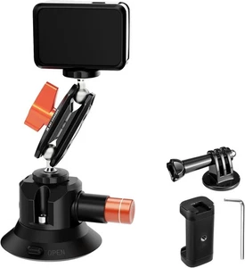 K&F CONCEPT Car Suction Cup Camera Mount with Magic Arm for Phone & Action Cam - Picture 1 of 31