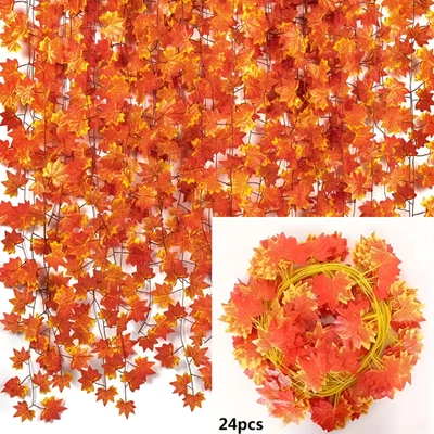 Edera Autunnale Artificiale Finta 24 Pz Pianta 1 MT Rampicante Ghirlanda Piante - Immagine 1 di 4