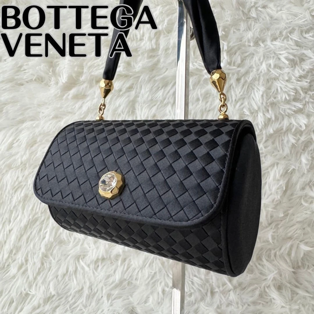 BOTTEGA VENETA ビーズバッグ ボッテガヴェネタ ビーズクロッシェハンドバッグ/ブラック/BOTTEGA