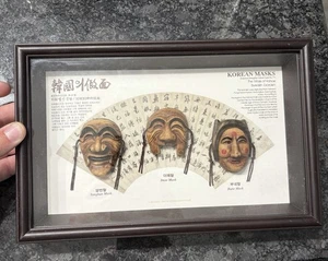 Máscara coreana Hahoe máscaras caja de sombras decoración marco arte exorcismo - Imagen 1 de 4