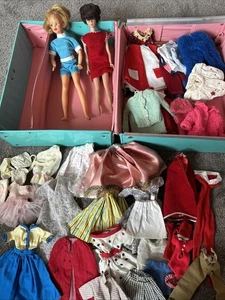 HUGE LOT 1960s Brunette Bubblecut BARBIE*Ideal’s TAMMY*Fashion Doll CASE*CLOTHES - Picture 1 of 14