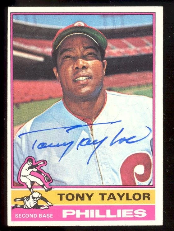TONY TAYLOR AUTOGRAPHED ORIGINAL SIGNED 1976 TOPPS 624 GUARANTEED AUTHENTIC - Image 1 of 1
