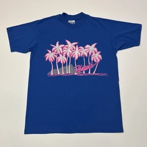 Vintage 80s Hawaii T Shirt Mens Size Large Blue Pink Crewneck Vibrant Tee VTG - Picture 1 of 14
