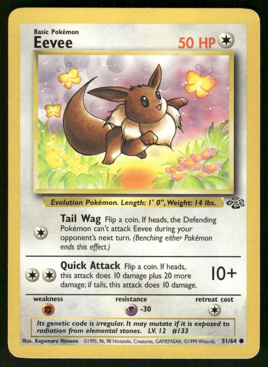 Eevee Pokémon TCG Jungle Common Individual Collectible Card Game