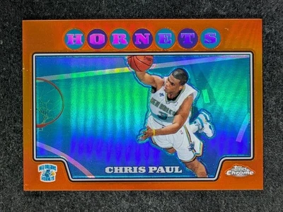 2008-09 Topps Chrome Basketball CHRIS PAUL 470/499 Orange Refractor SP #1 - Image 1 of 3