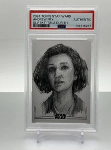 2024 Topps Star Wars Chrome Tala Durith Silver Foil Sketch Andrew Fry PSA Auth - Picture 1 of 2