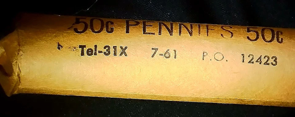 Rollo de centavo de trigo 1952-S - ¡¡¡EN ROLLO DE BANCO INTACTO DESDE 1961!!!" Foto 1 de 4