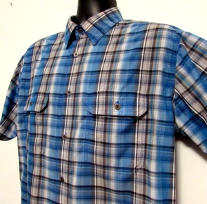 Camisa Kuhl para Hombre Grande Eluxur Azul a Cuadros Metal Botones Mangas Cortas Exterior Senderismo - Imagen 1 de 13