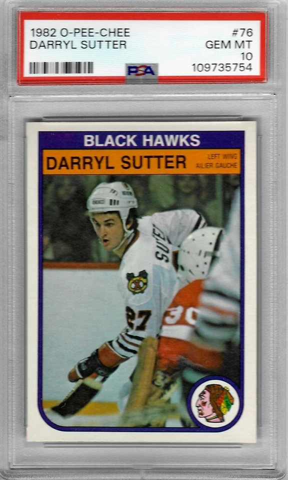1982 O-Pee-Chee #76 Darryl SUTTER - PSA 10+++ Black Hawks - Image 1 of 1