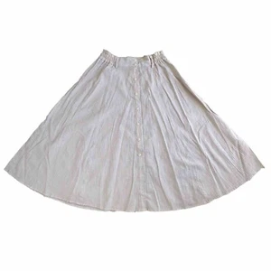 RAAM Skirt Womens M/L Beige Cotton Circle Midi Button Up Vintage - Picture 1 of 11