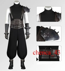 Tenue cosplay Final Fantasy VII Rebirth Cloud Strife chaussures blindées costume noir - Photo 1/25