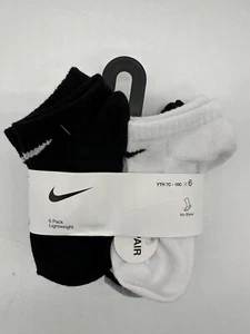 NEW 6 PAIR PACK NIKE KIDS SOCKS NO SHOW LIGHT WEIGHT MSRP $16.00  XXS 4-5 - Picture 1 of 8