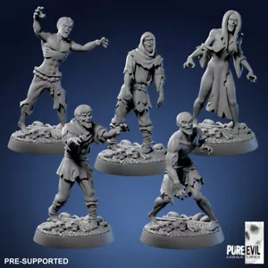 5x Zombie Undead Bundle 2 - Pure Evil - Dungeons and Dragons 32mm Fantasy D&D - Foto 1 di 6