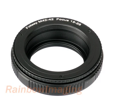 FOTASY M42 to M42 42mm Screw Mount Adjustable Macro Focusing Helicoid 15mm - 26mm